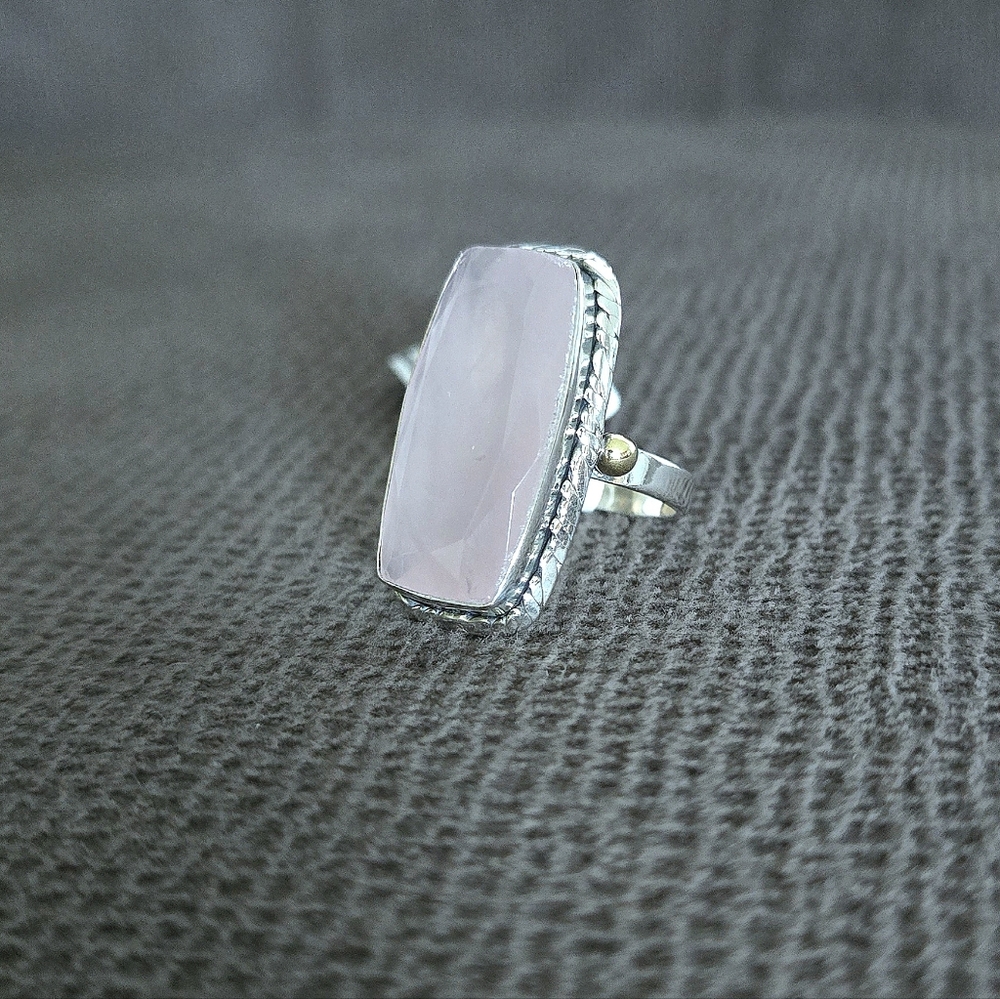 Shivam Rectangular Rose🌹 Quartz Statement Ring💍 - NWT - Picture 5 of 16